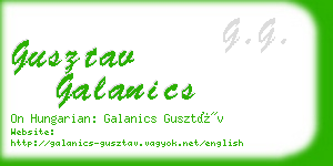 gusztav galanics business card